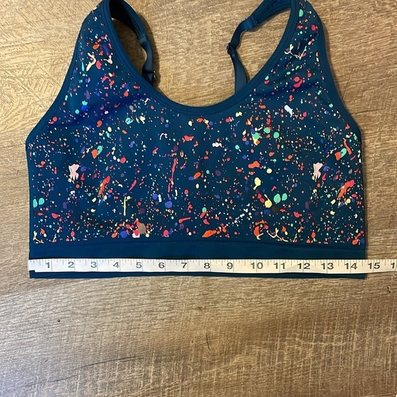 Cacique PRIDE Teal Rainbow Paint Splatter Bralette Sports Bra size 18/20 - Picture 13 of 13